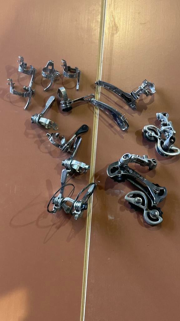 Zeldzame Huret Jubilee derailleurset jaren ’70 ultralicht, Huret straat, Ophalen of Verzenden, Huret de, Derailleur of Ketting