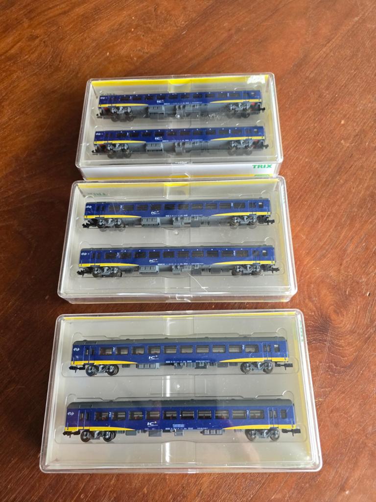 Minitrix 15924 NS IC+ Reisewagons complete set N-spoor, Gelijkstroom, Trix, Wagon, Ophalen of Verzenden