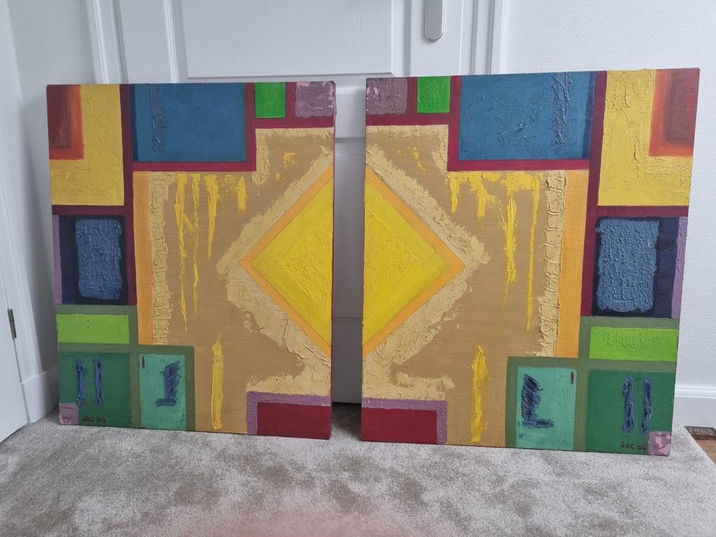 Schilderij tweeluik., Ophalen