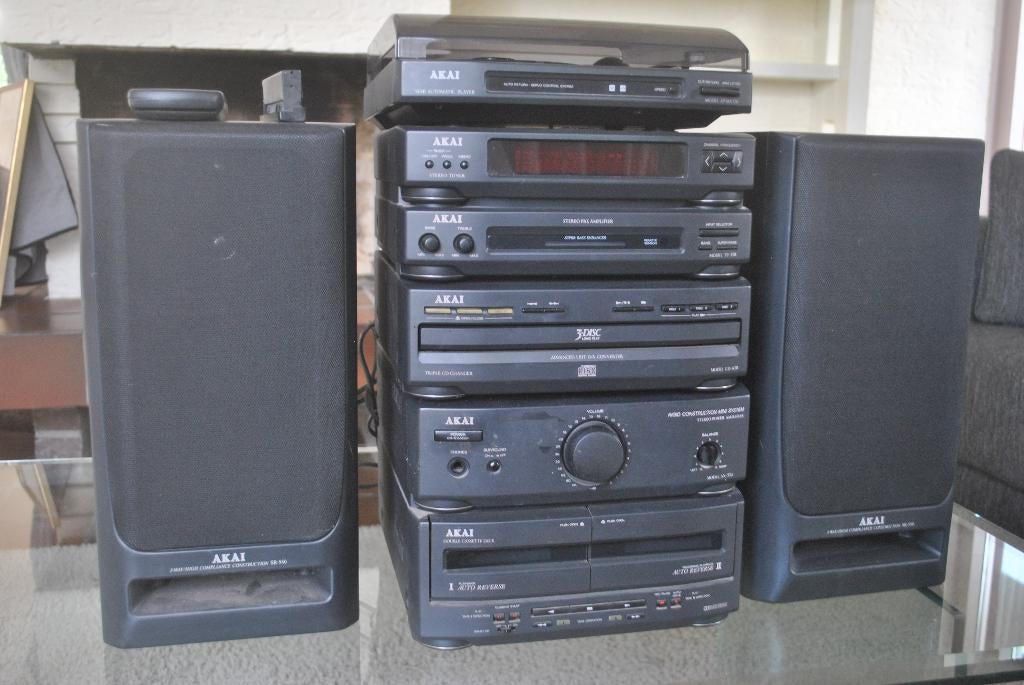 Stereo toren, Akai Rigid Construction mini system, Ophalen, Gebruikt, Cd-speler, Microset