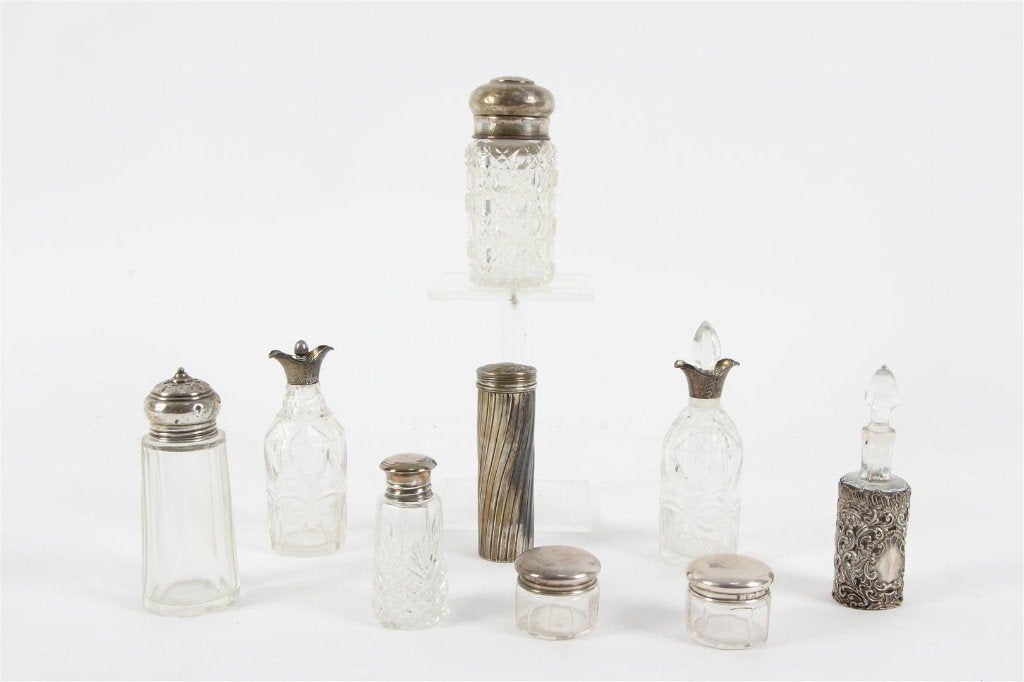 Parfumflesjes Odeurflesjes Odeurflacon met Zilveren Dop, Ophalen of Verzenden, Zilver