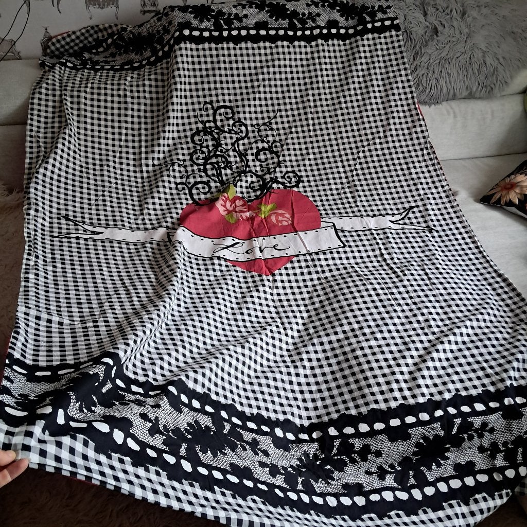 Vintage Ikea dekbed overtrek Love met kussensloop  0508, -, Meerkleurig, Ikea, -