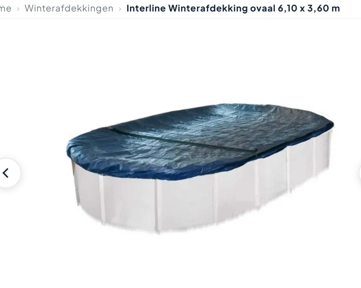 Interline Winterafdekking ovaal 6,10 x 3,60 m, Ophalen of Verzenden, Zo goed als nieuw, Afdekzeil
