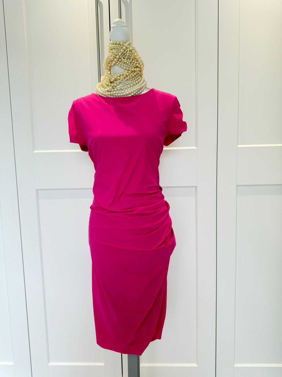 Mooie Far Hills Purdey jurk rize travelstof 42 44 xl xxl, Kleding | Dames, Verzenden, Maat 42/44 (L), Zo goed als nieuw, Roze