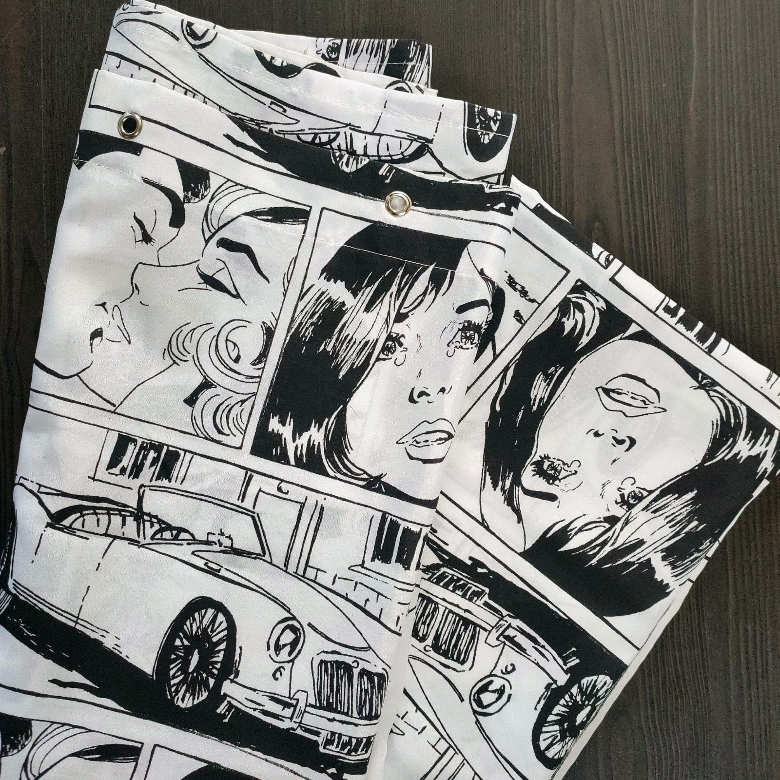 Douchegordijn H&M Home comic print 200x180 cm, Meerkleurig, Overige merken, Ophalen of Verzenden, Zo goed als nieuw