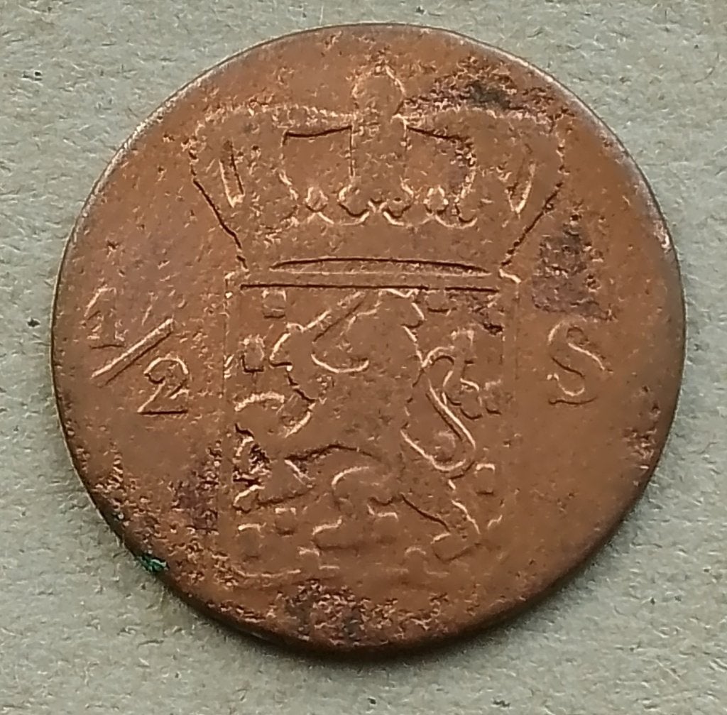 Nederlands Indië, 1/2 stuiver 1826 S, Ophalen of Verzenden, Zuidoost-Azië, Losse munt