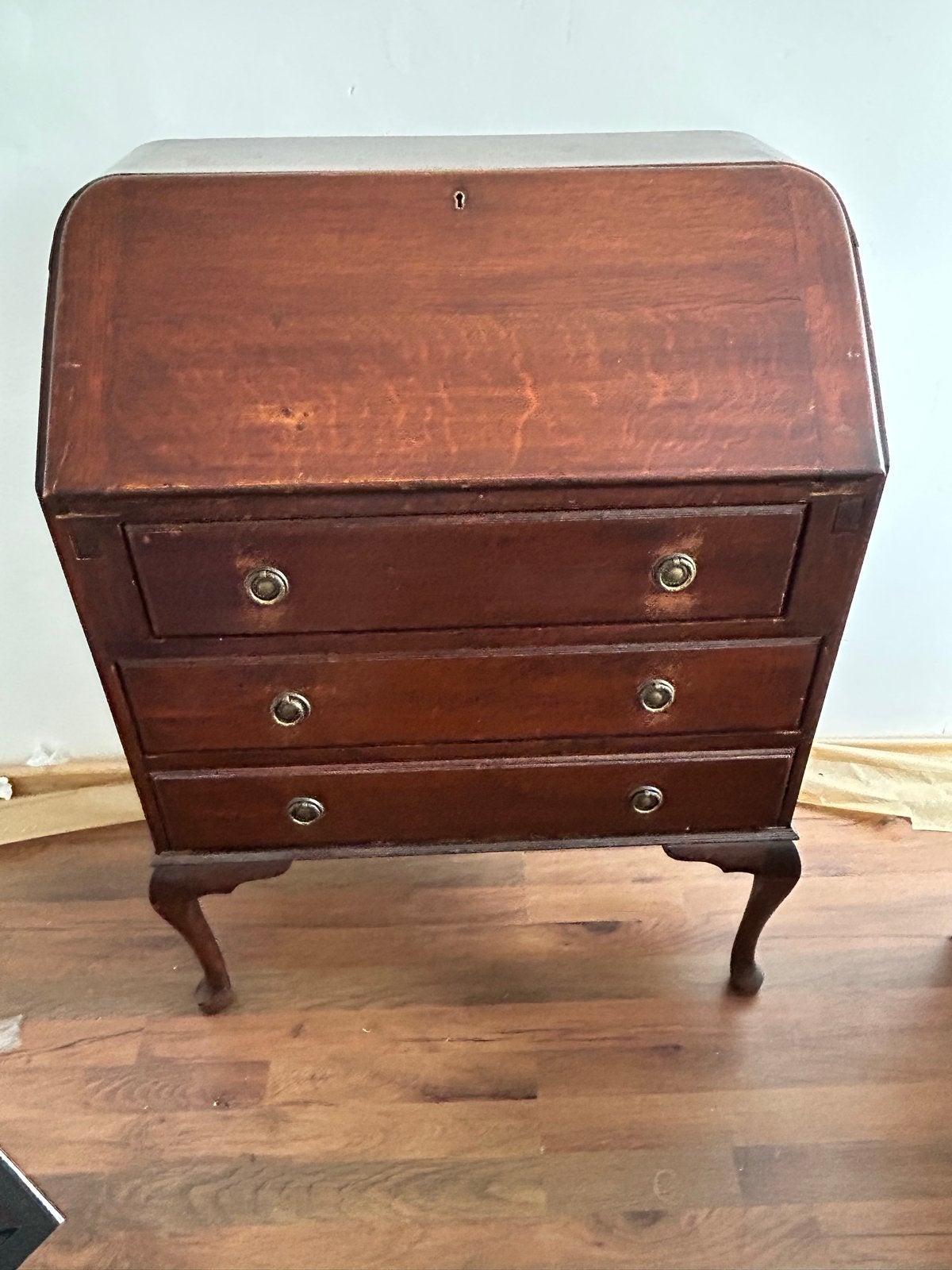 Vintage bureau met lades, Huis en Inrichting, Ophalen, Met lades, Hout, Secretaire