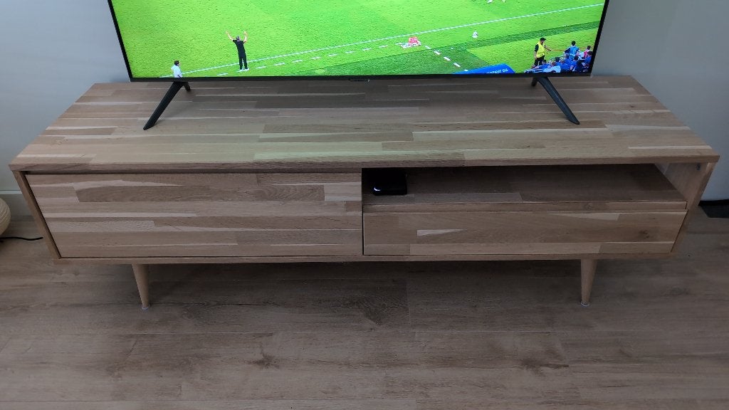 WOOOD tv meubel Tygo, Ophalen, 100 tot 150 cm, Eikenhout, Zo goed als nieuw