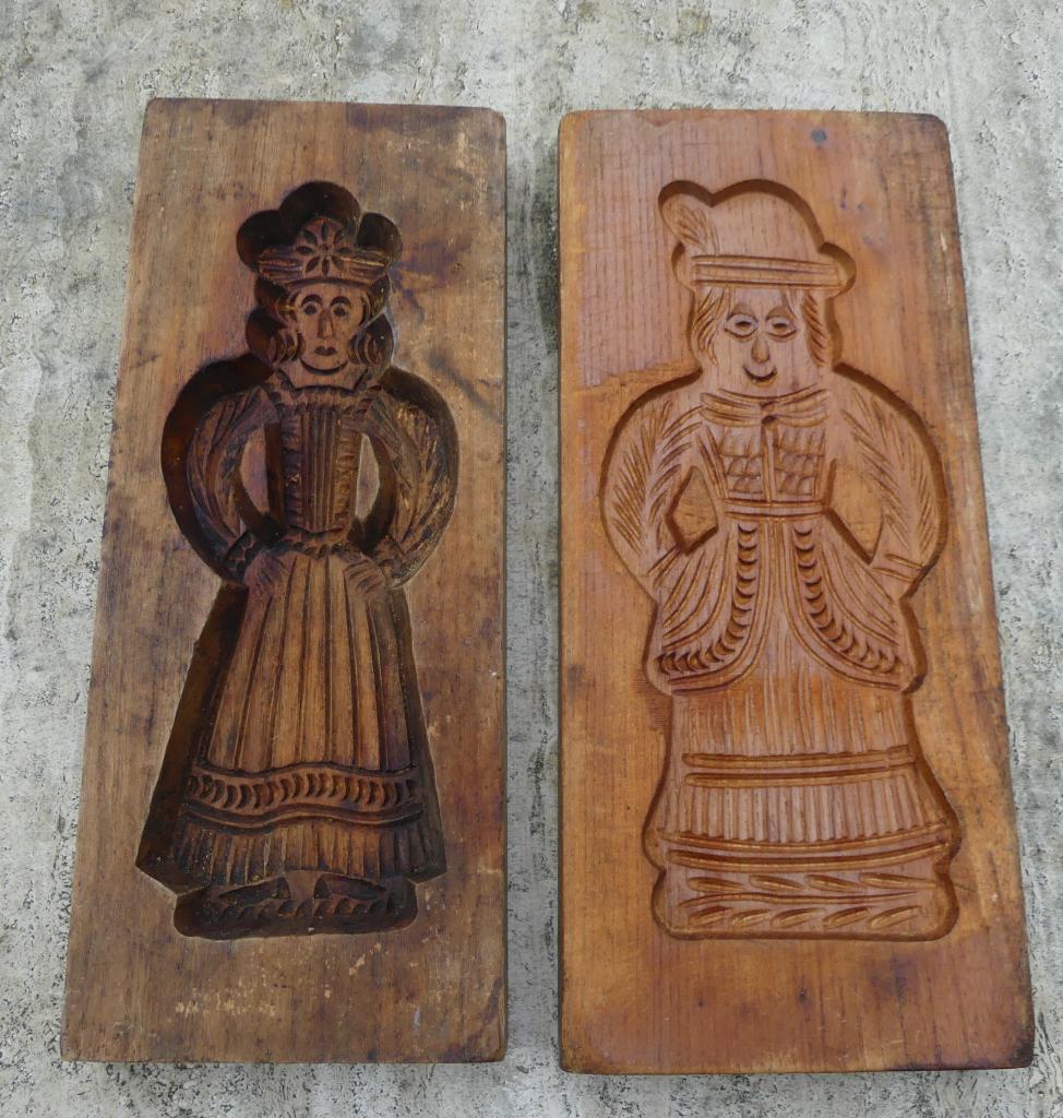 2 x Dubbel Zijdige SPECULAAS PLANK  2 Vrouwen + 2 Mannen, Ophalen of Verzenden