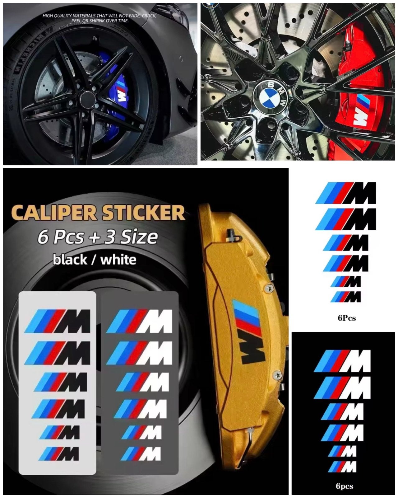BMW M remklauw stickers - zwart of wit - nieuw, Ophalen of Verzenden