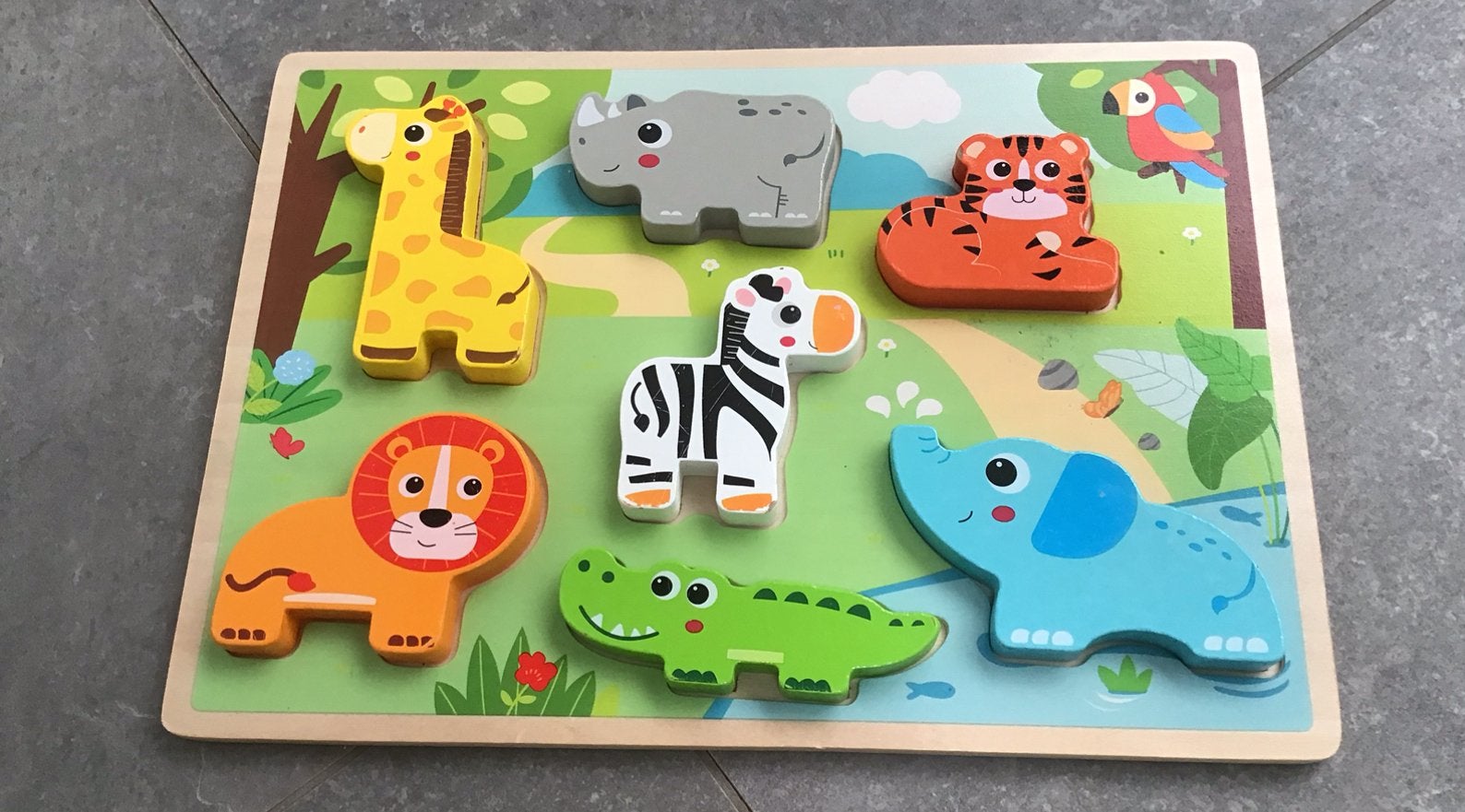 Houten dieren puzzel, Ophalen, Zo goed als nieuw, Van hout, Minder dan 10 stukjes