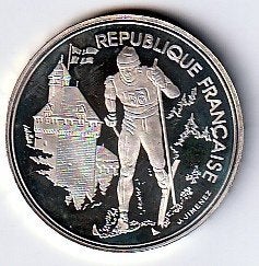 100  francs  1990  Frankrijk. km. 981   proof/unc, Ophalen of Verzenden, Frankrijk, Losse munt, Zilver