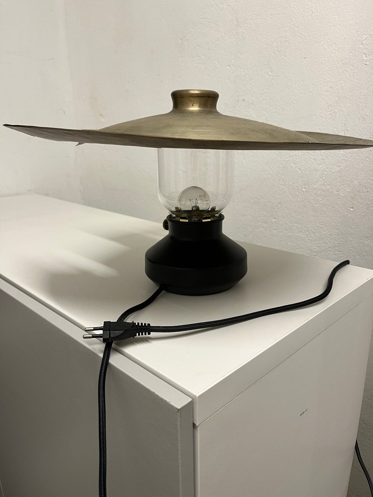 Unieke lamp van drum bekken china cymbal - industriële lamp, Metaal, Overige merken, Zwart, Industrieel