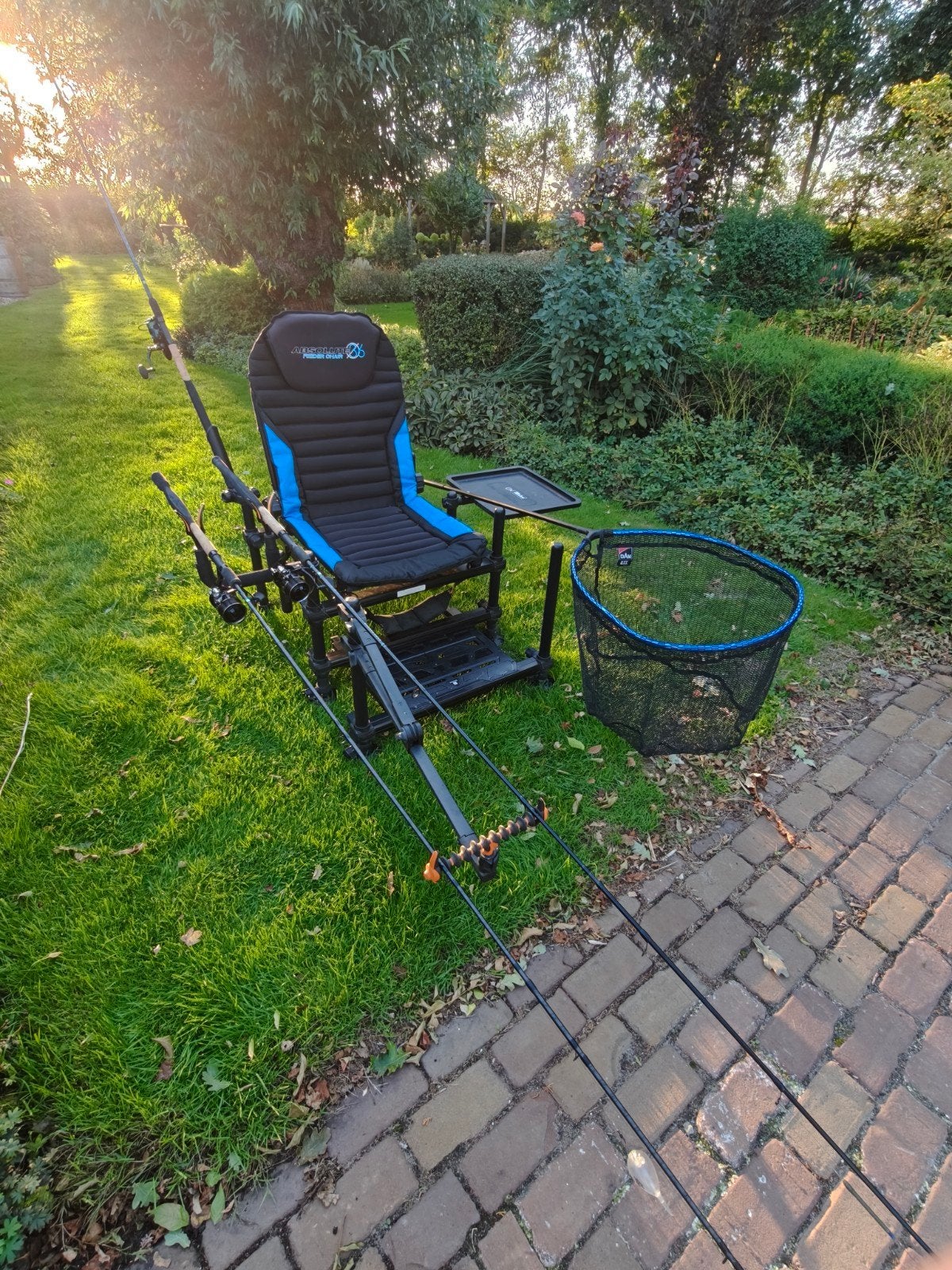 preston feeder set+absolute chair, Ophalen, Zo goed als nieuw, Werphengel