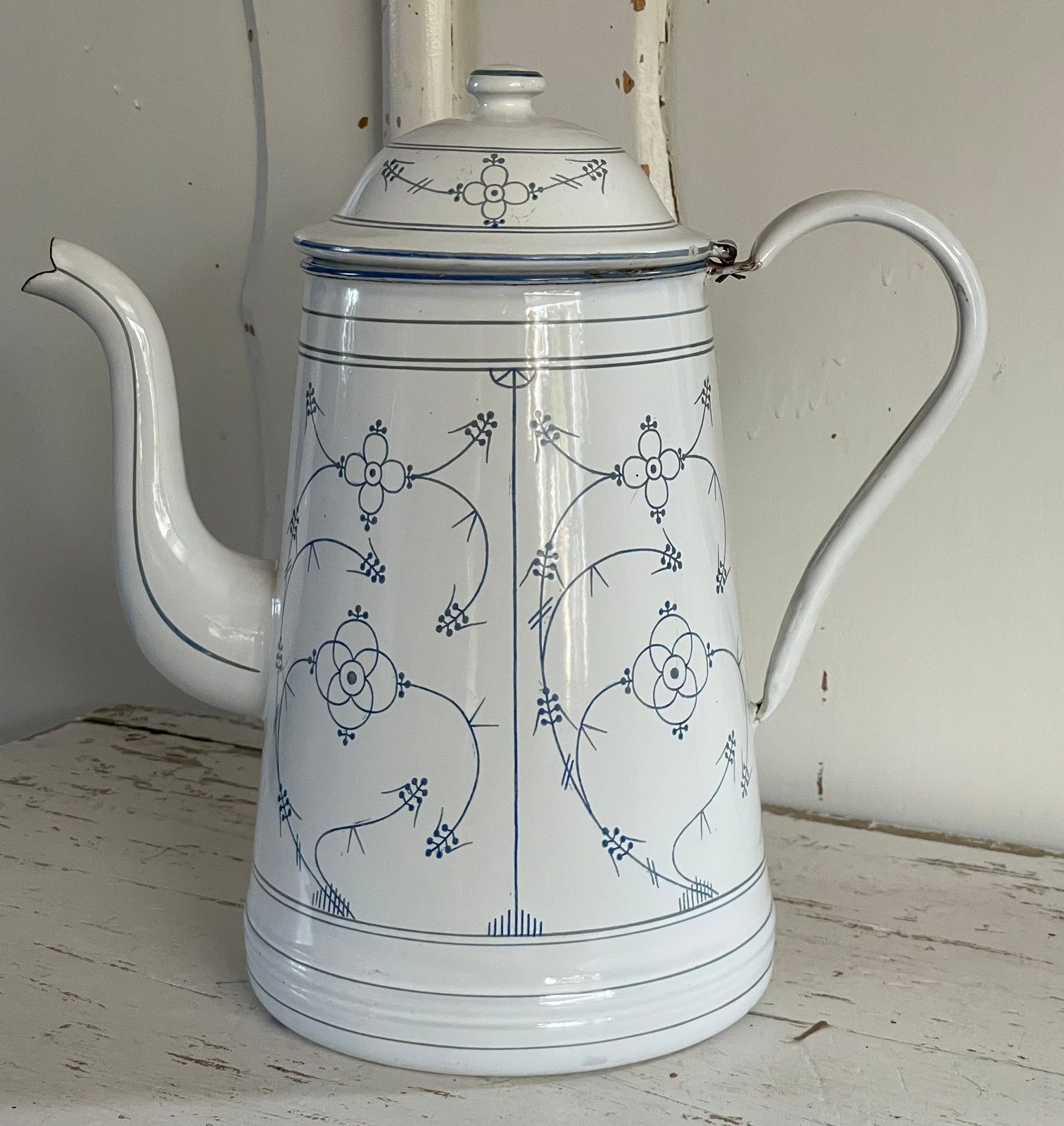 Emaille oude koffiepot Saks, Antiek en Kunst, Ophalen of Verzenden