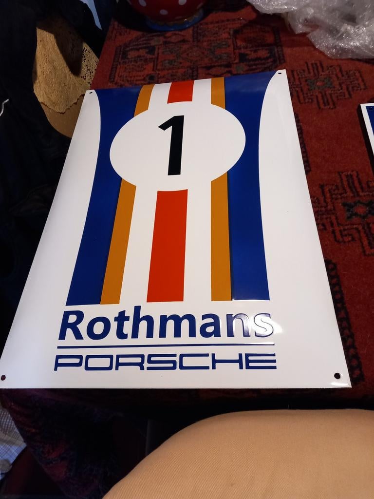 Super mooi groot emaile bord 60x40cm  Rothmans Porsche, Verzamelen, Merken en Reclamevoorwerpen, Ophalen of Verzenden, Zo goed als nieuw