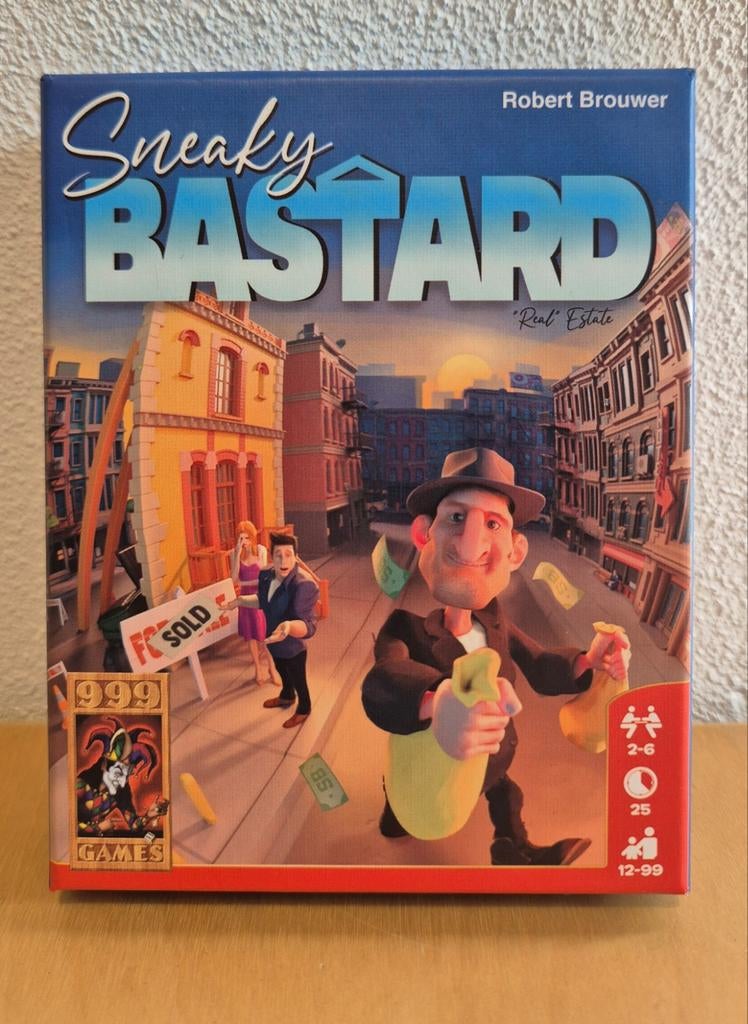 Sneaky Bastard: Real Estate Kaartspel - 999 Games, Ophalen of Verzenden, Zo goed als nieuw, Vijf spelers of meer, 999 Games
