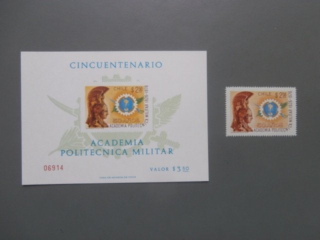 Postzegels Peru en Chili Militair Academie 1969 -1970 -1976, Verzenden, Postfris, Zuid-Amerika