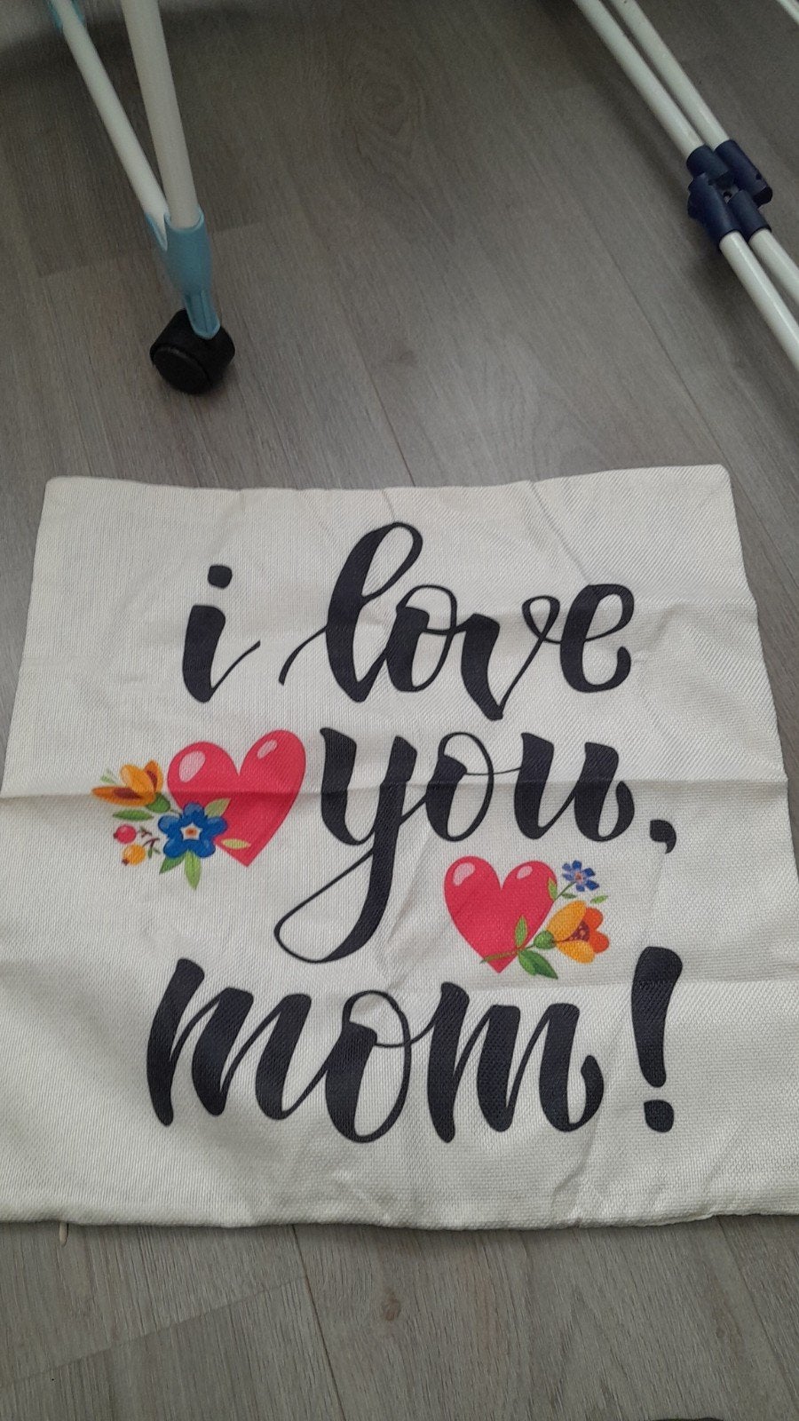 I love you mom kussenhoes - Moederdag cadeau, Ophalen of Verzenden, Nieuw, Wit, Vierkant