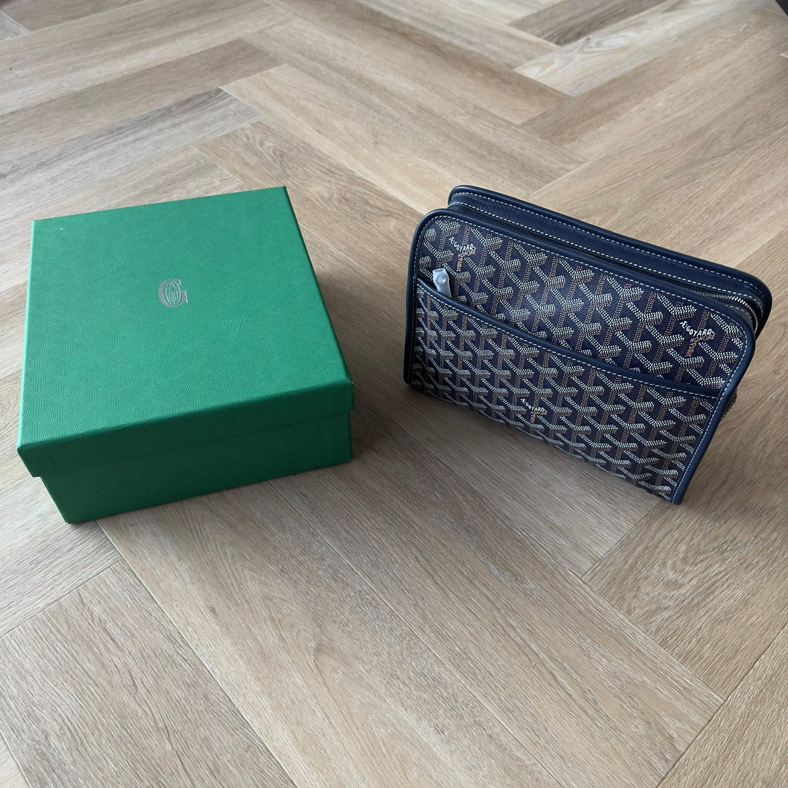 Goyard “Navy” Jouvence MM Pouch, Sieraden, Tassen en Uiterlijk, Ophalen of Verzenden, Zo goed als nieuw, Blauw, Heer of Dame