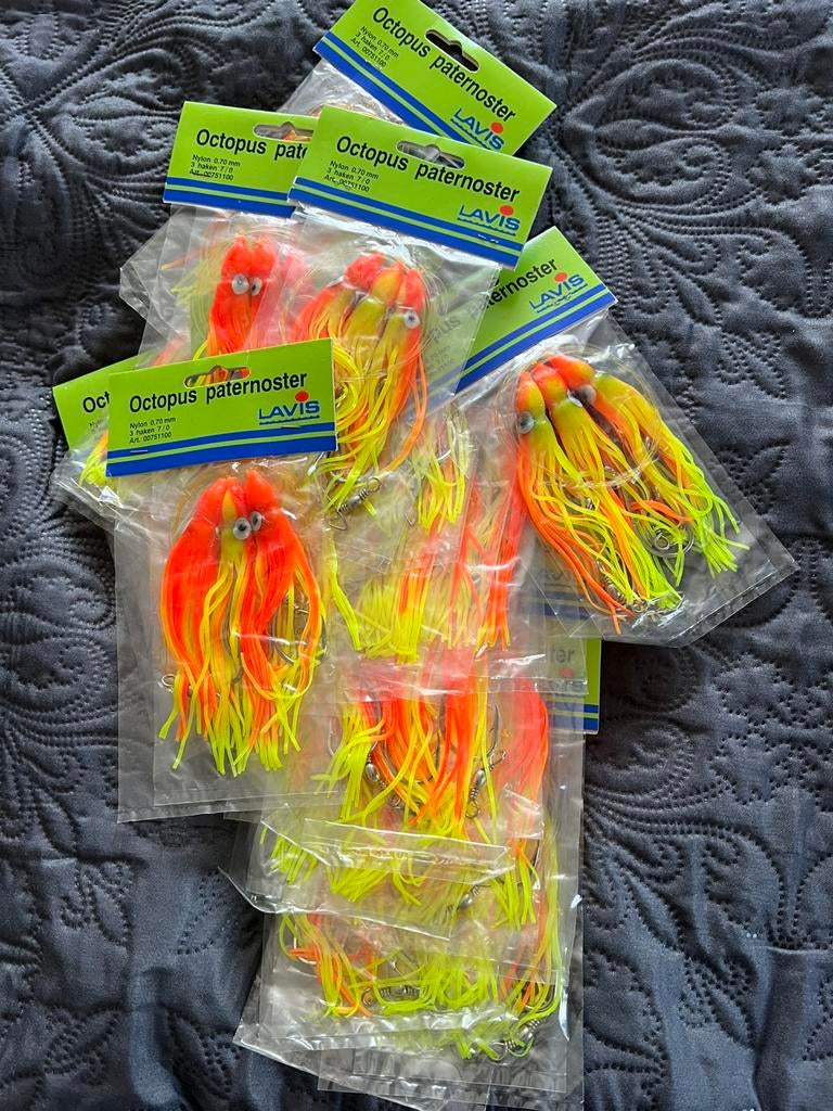 20 octopus paternosters met 3 haken maat 7.0, Ophalen of Verzenden, Zo goed als nieuw, Haak