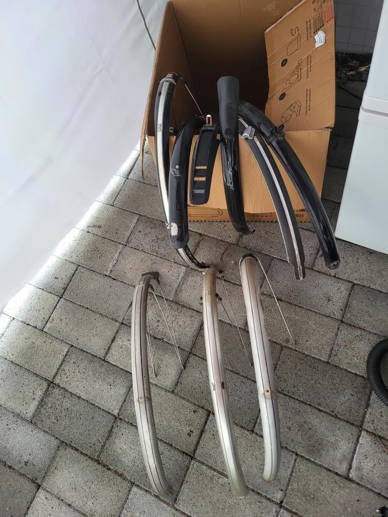 gebruikte voor en achter fiets spatborden, Elektrische fiets, Kunststof, Ophalen, Overige merken