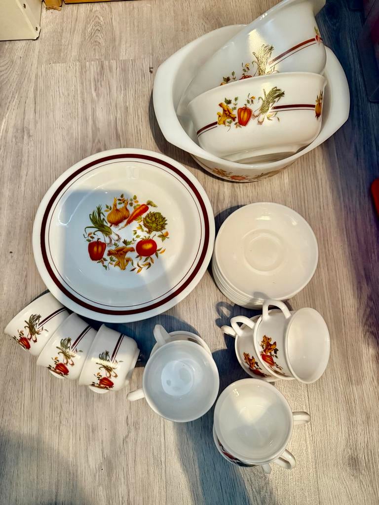 Arcopal France servies met groenten decor, Antiek en Kunst, Ophalen
