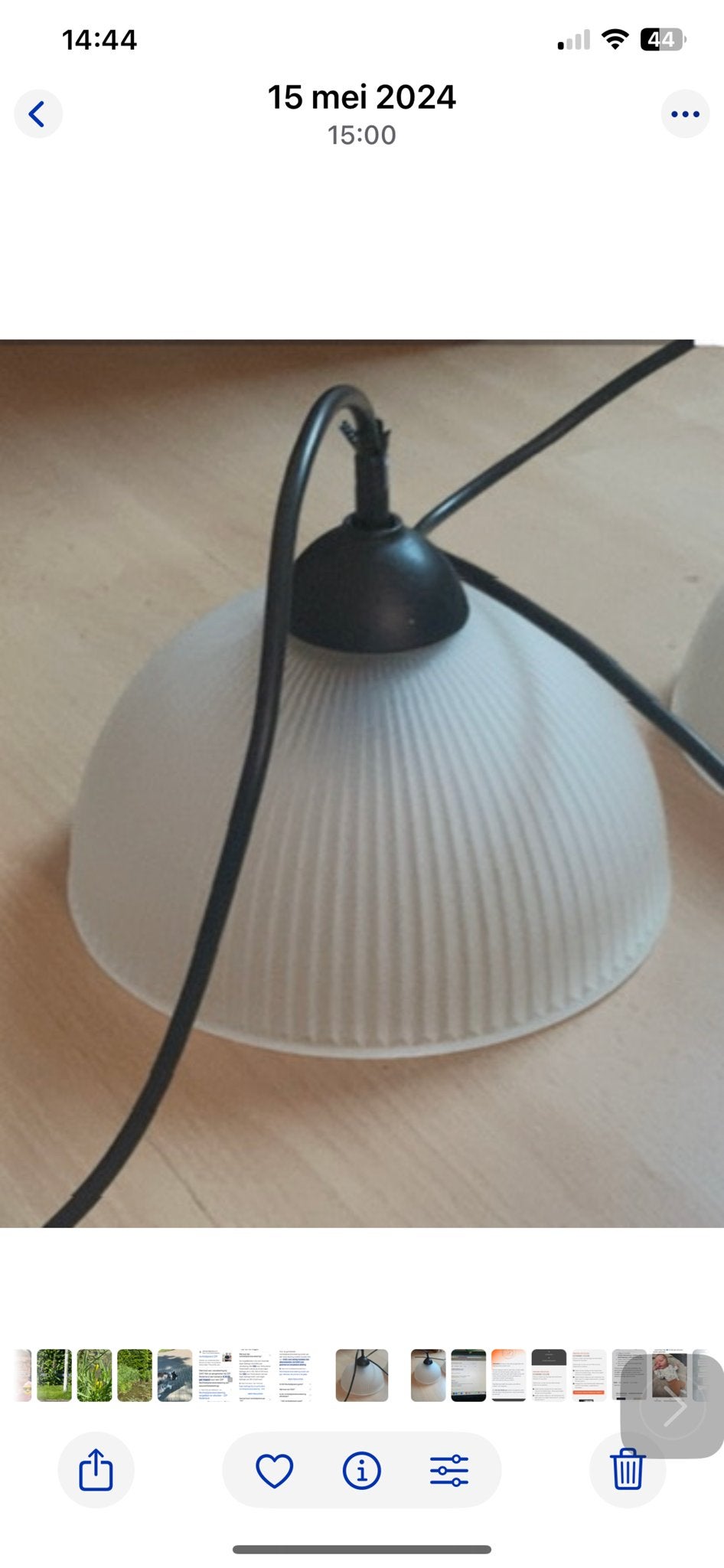 2 stuks lampen met geribbeld glas, Ophalen of Verzenden, Gebruikt, Glas