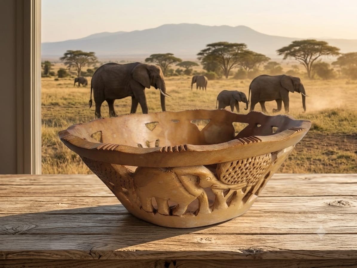 Antieke Vintage Handgesneden Mand uit Afrika, Ophalen of Verzenden, Rond, Hout