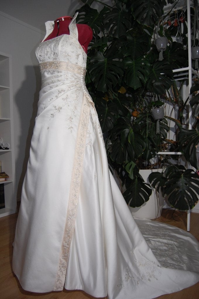 Luxe trouwjurk Sincerity Bridal, mt 44, lengte 1,80 m, Ophalen of Verzenden, Zo goed als nieuw, Wit, Trouwjurk