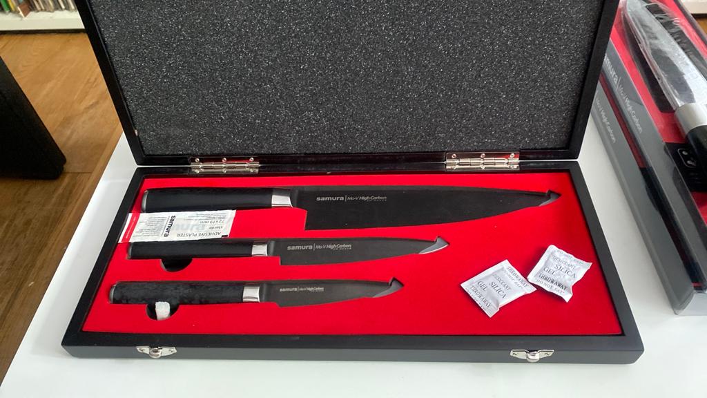 Samura professionele messen set mo-v high carbon, Ophalen of Verzenden, Zo goed als nieuw, Rvs of Chroom