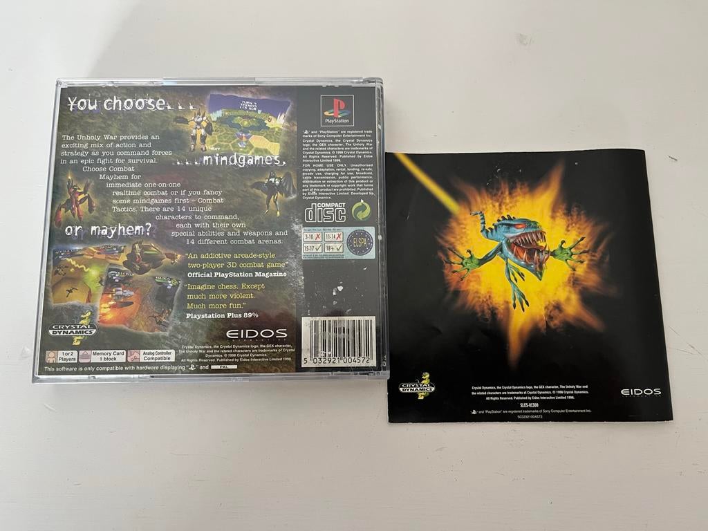 The Unholy War PS1 game, Gebruikt, Vechten, 2 spelers, Eén computer