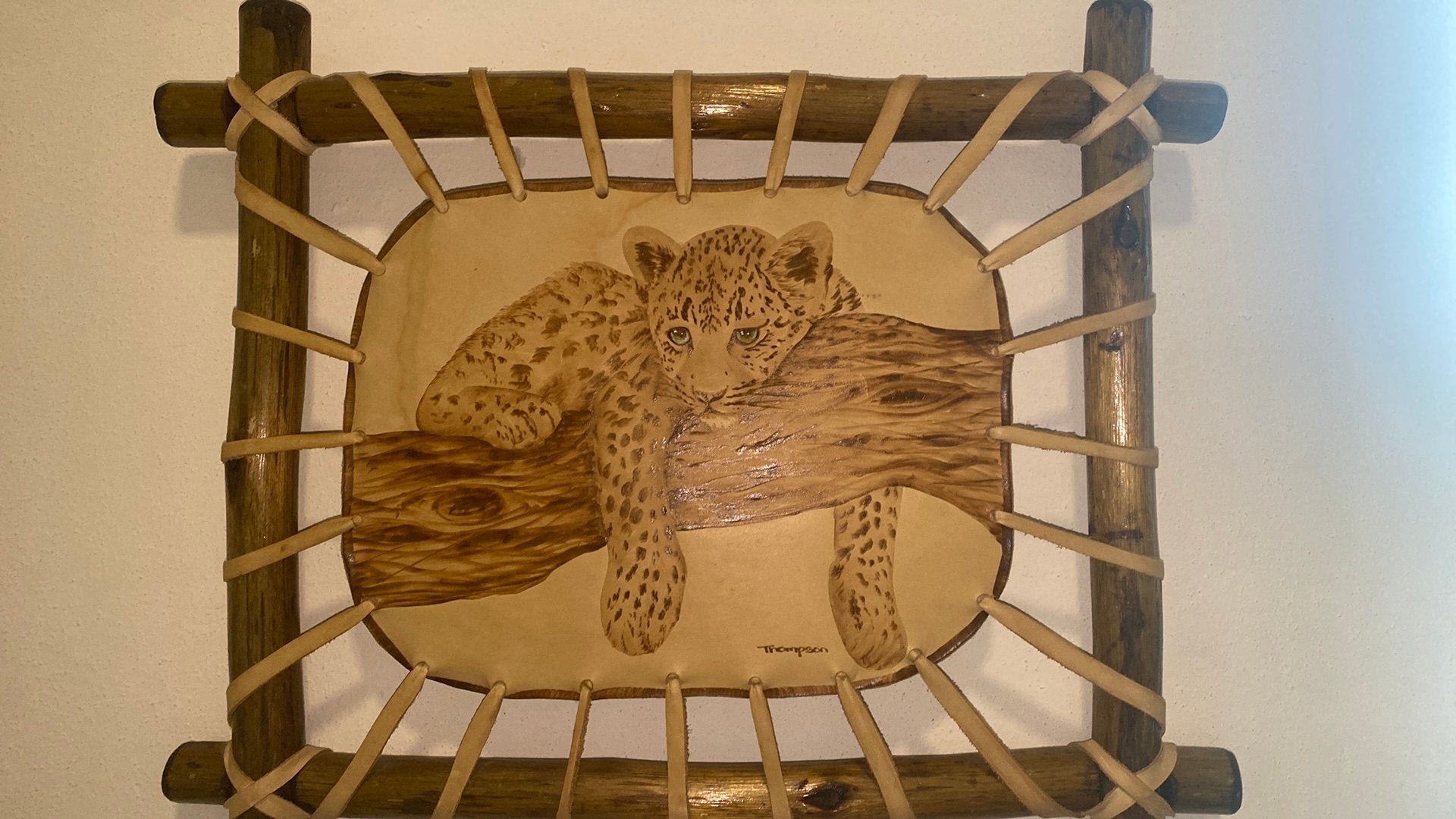 Luipaard schilderij uit Afrika, Antiek en Kunst, Ophalen of Verzenden
