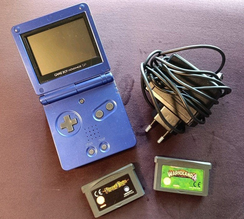 Game Boy Advance SP met Wario Land 4 en Prince of Persia, Gebruikt, 1 speler, Ophalen of Verzenden, Platform