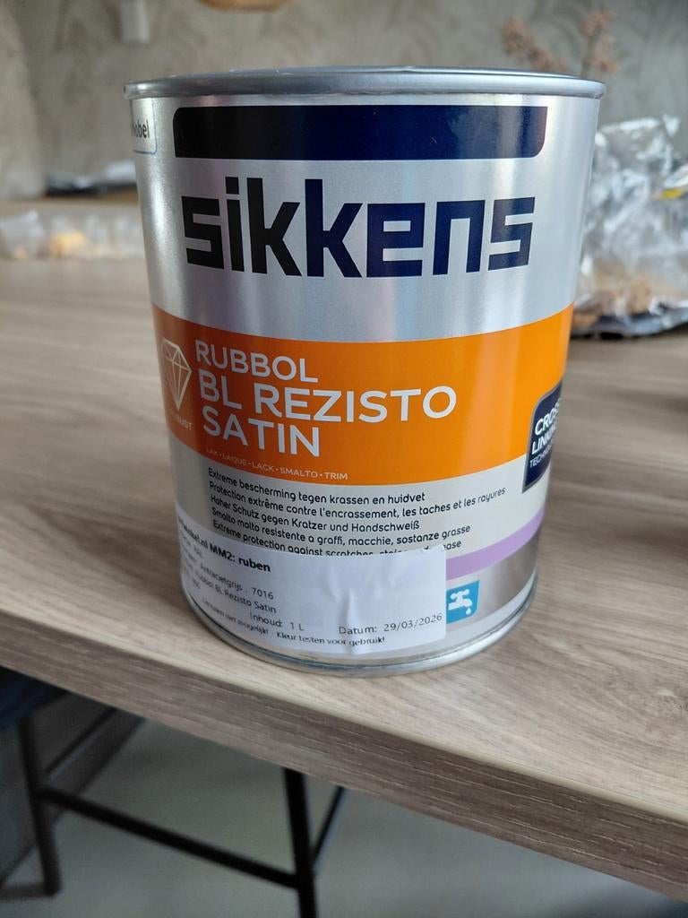 Sikkens Rubbol BL RAL 7016 lakverf 1L nieuw!, Ophalen of Verzenden, Nieuw, Grijs, Lak