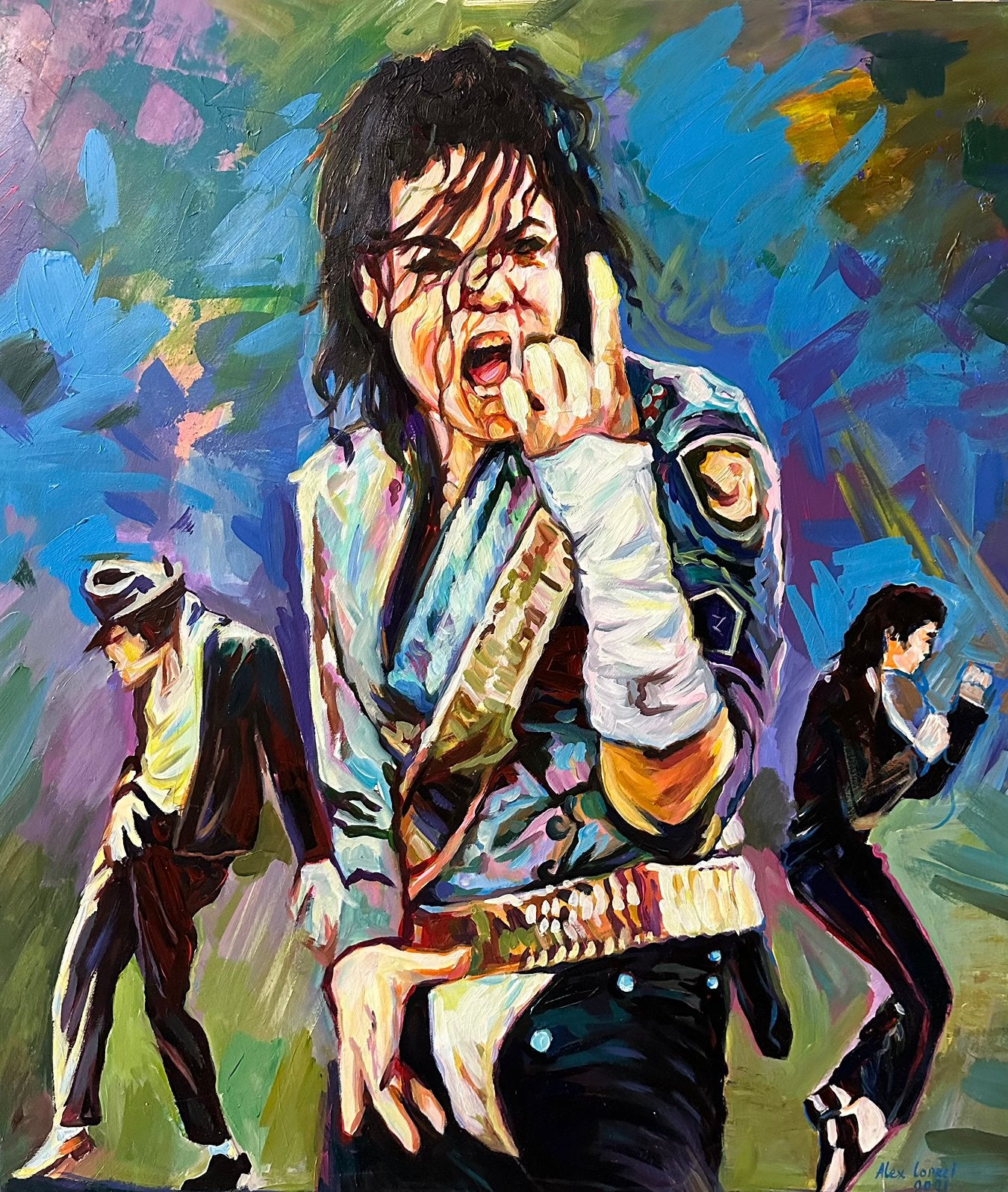 Alex L- Michael Jackson- Handgeschilderd (100%)- Origineel, Ophalen of Verzenden