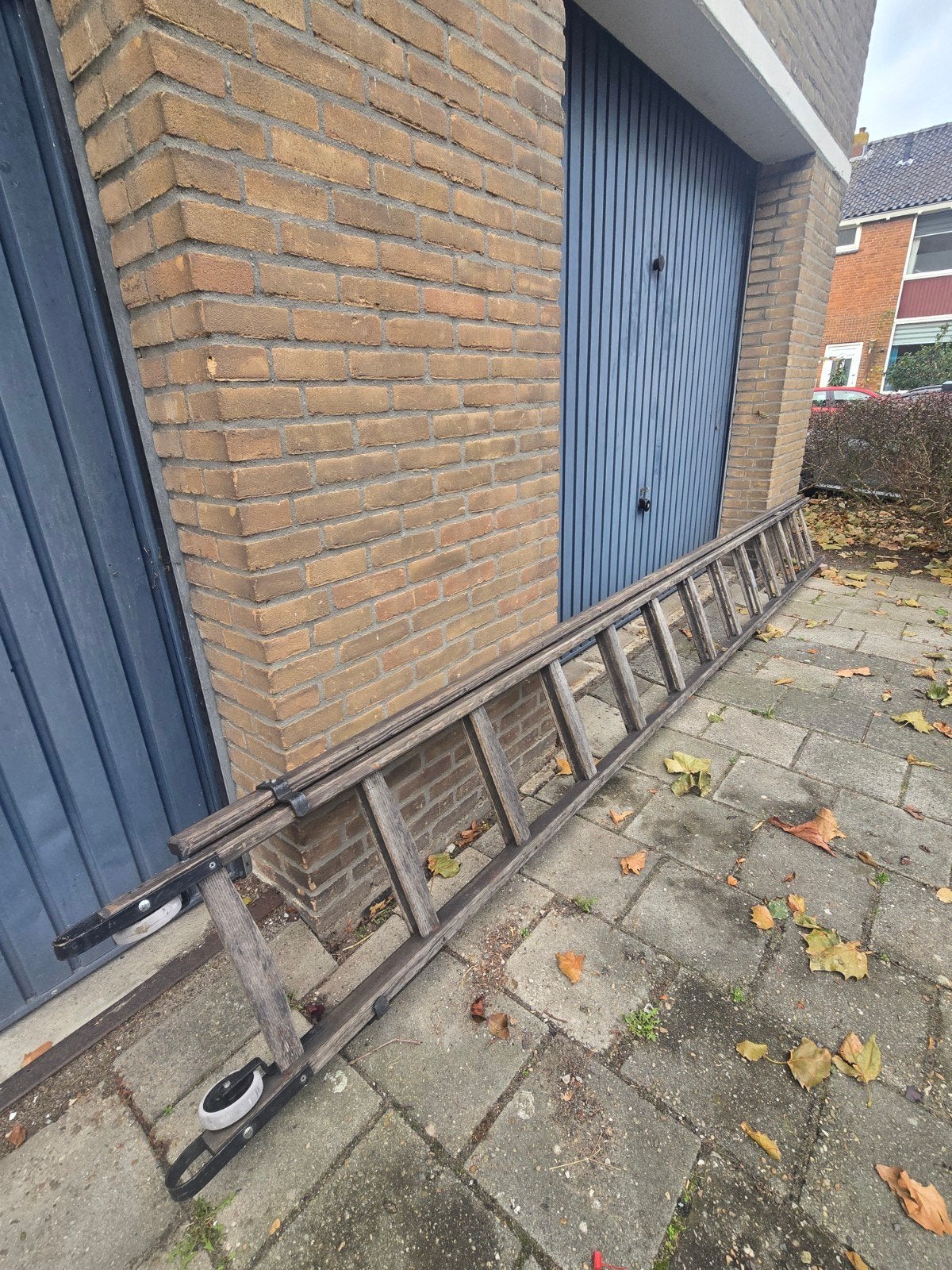 Houten glazenwasserladder 2x 11 sporten, Doe-het-zelf en Verbouw, Ophalen, Gebruikt, Ladder, 4 meter of meer