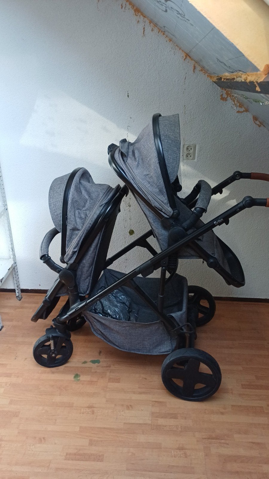 Kinderwagen tweelingwagen duowagen Titaniumbaby, Ophalen, Gebruikt, Overige merken, Zonnekap