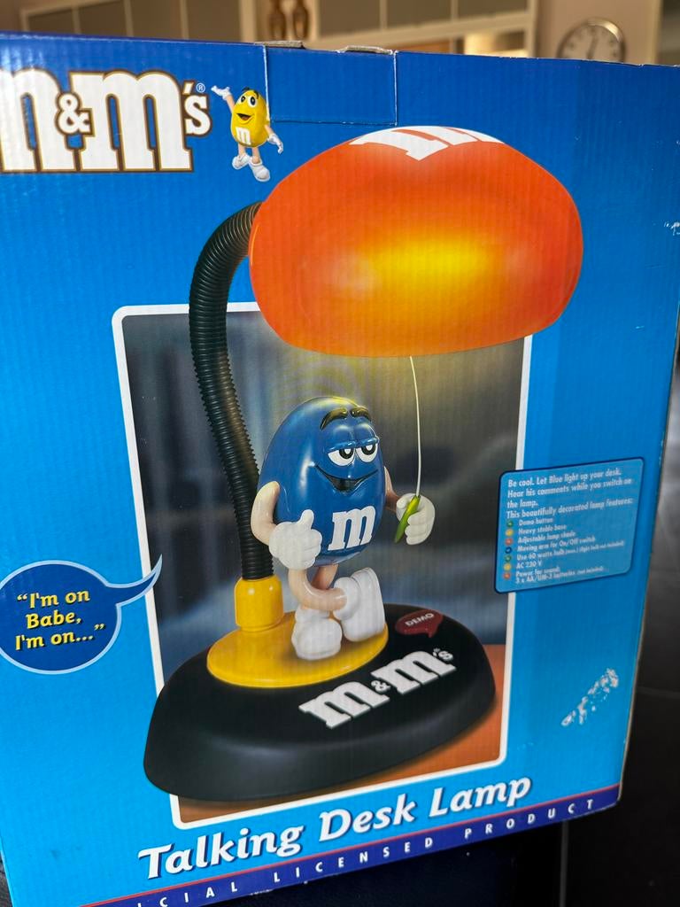 M&M's Talking Desk Lamp - Blauwe M&M, Ophalen, Zo goed als nieuw