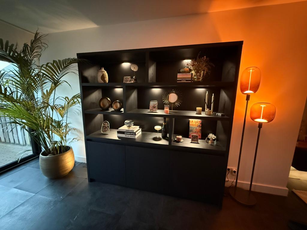 Vakkenkast met verlichting, Ophalen, 150 tot 200 cm, Zo goed als nieuw, 150 tot 200 cm
