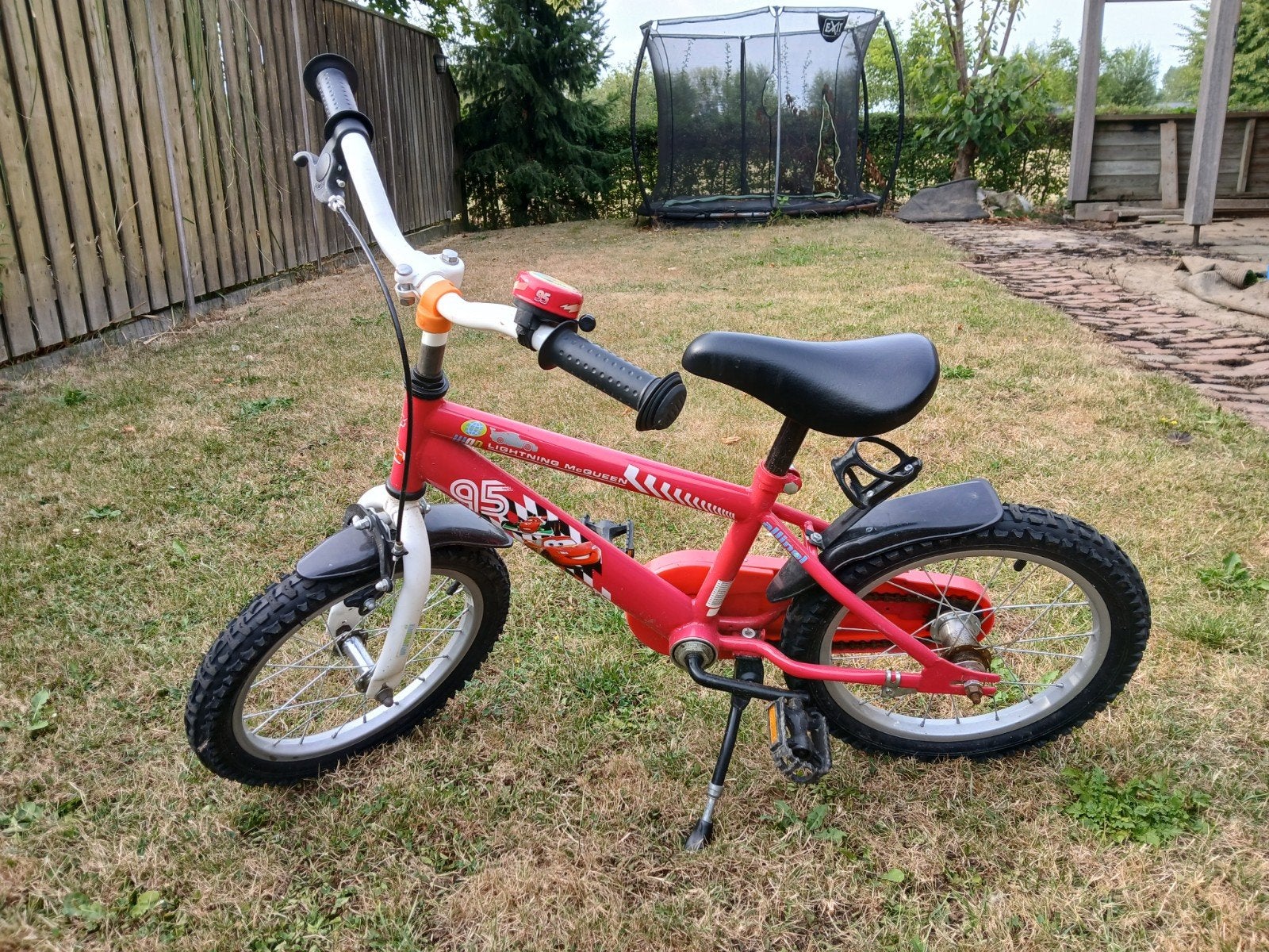 Cars Lightning McQueen 16 inch kinderfiets met zijwieltjes, Ophalen, Terugtraprem, Zijwieltjes, 16 tot 20 inch