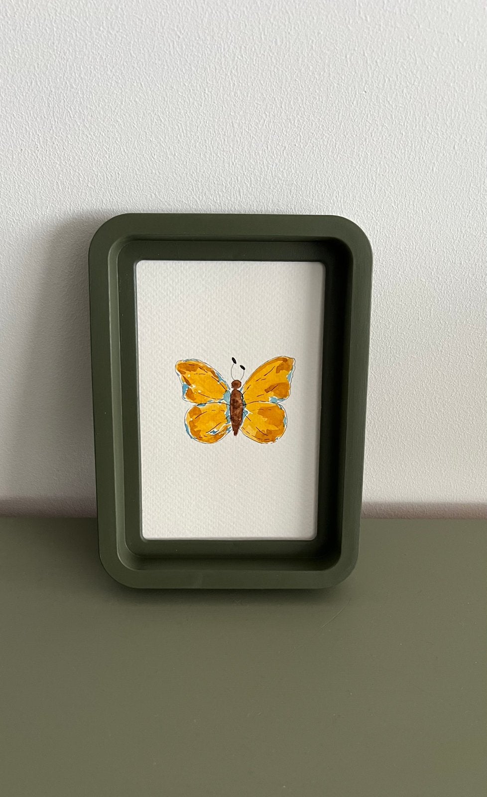 Lijst met Vlinder 1 | Aquarel, Aquarel, Papier/karton, Ophalen of Verzenden, Dieren