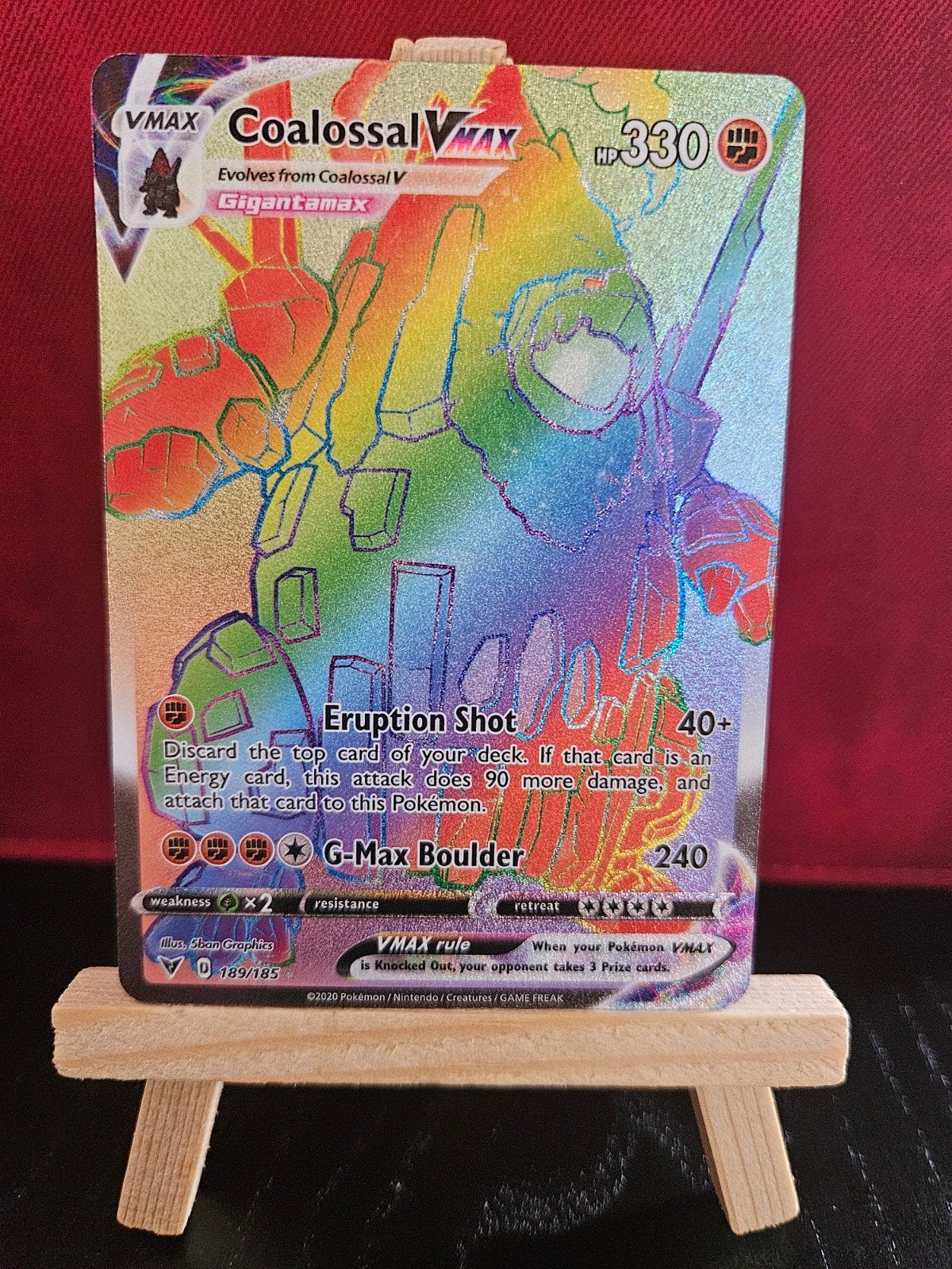Coalossal VMAX #189, Ophalen of Verzenden, Zo goed als nieuw, Losse kaart, Foil