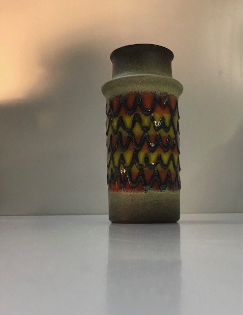 Mooie vintage keramiek vaas van VEB Haldensleben, Ophalen of Verzenden, Zo goed als nieuw, Steen/keramiek, 21 cm