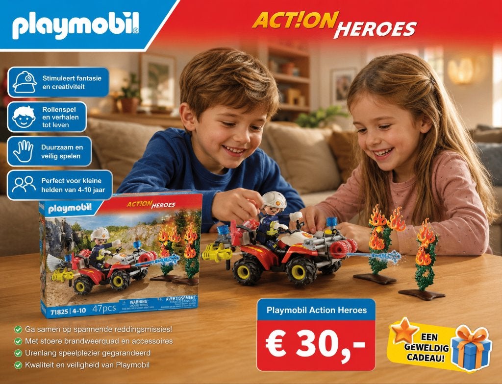 Playmobil Action Heroes Brandweer, Voertuig, Nieuw, Overige series, Complete set