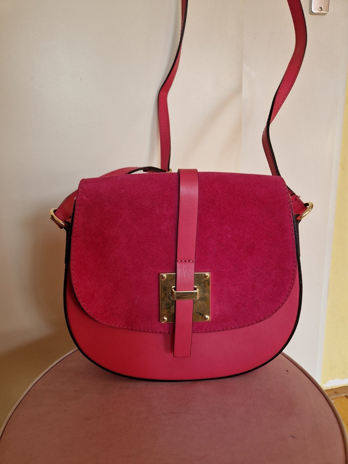 Roze echt leer suede drew marcie schoudertas, Ophalen of Verzenden, Nieuw, Roze, Leer