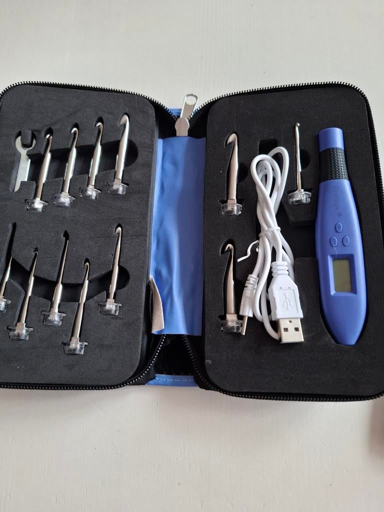 Verlichte haaknaalden set met 12 opzet naalden nieuw, Ophalen of Verzenden, Nieuw, Haken, Naald