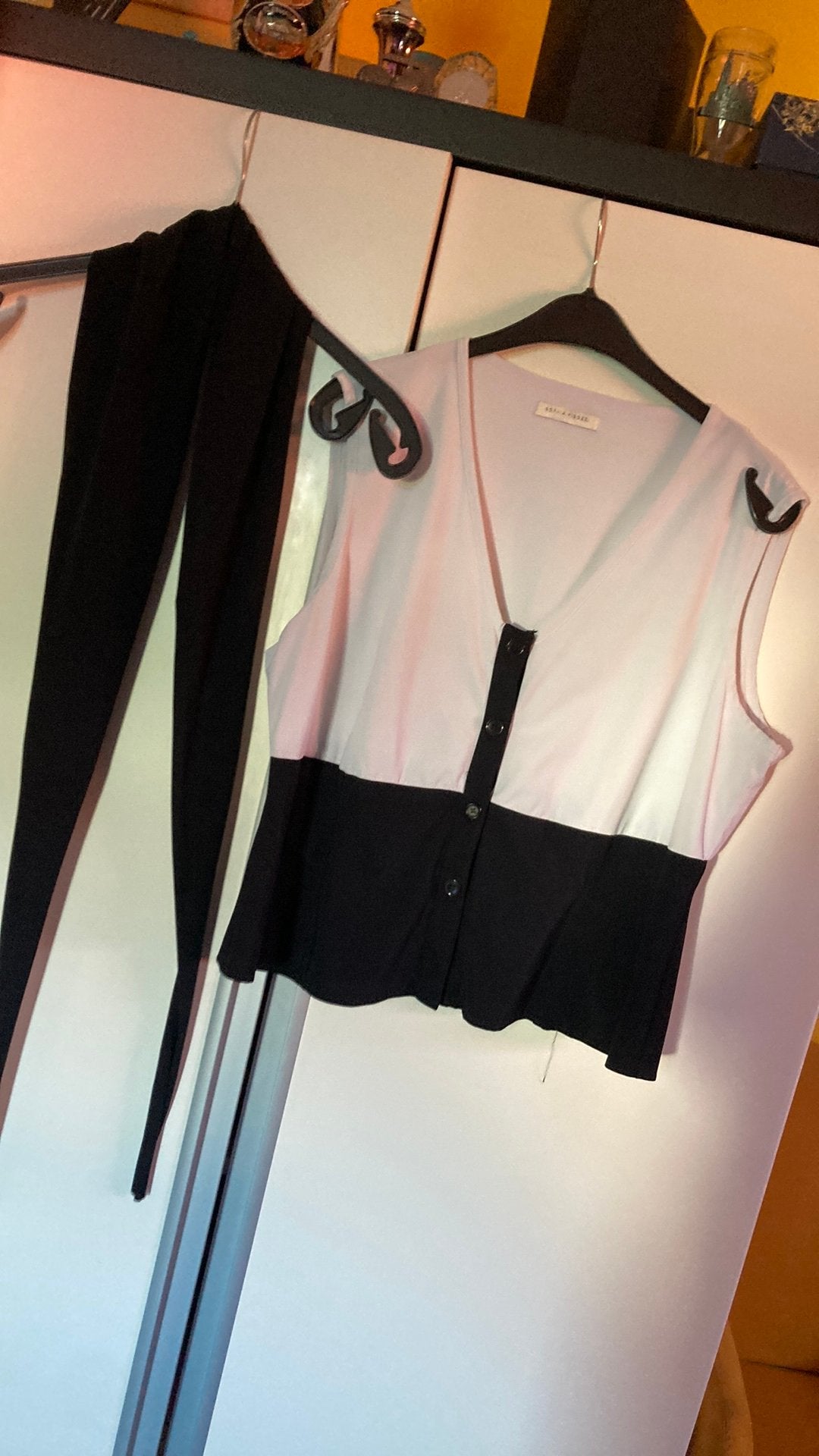 Sophia Pigozzi  set 46 top nieuw met striksjaal, Kleding | Dames, Grote Maten, Ophalen of Verzenden, Nieuw, Zwart