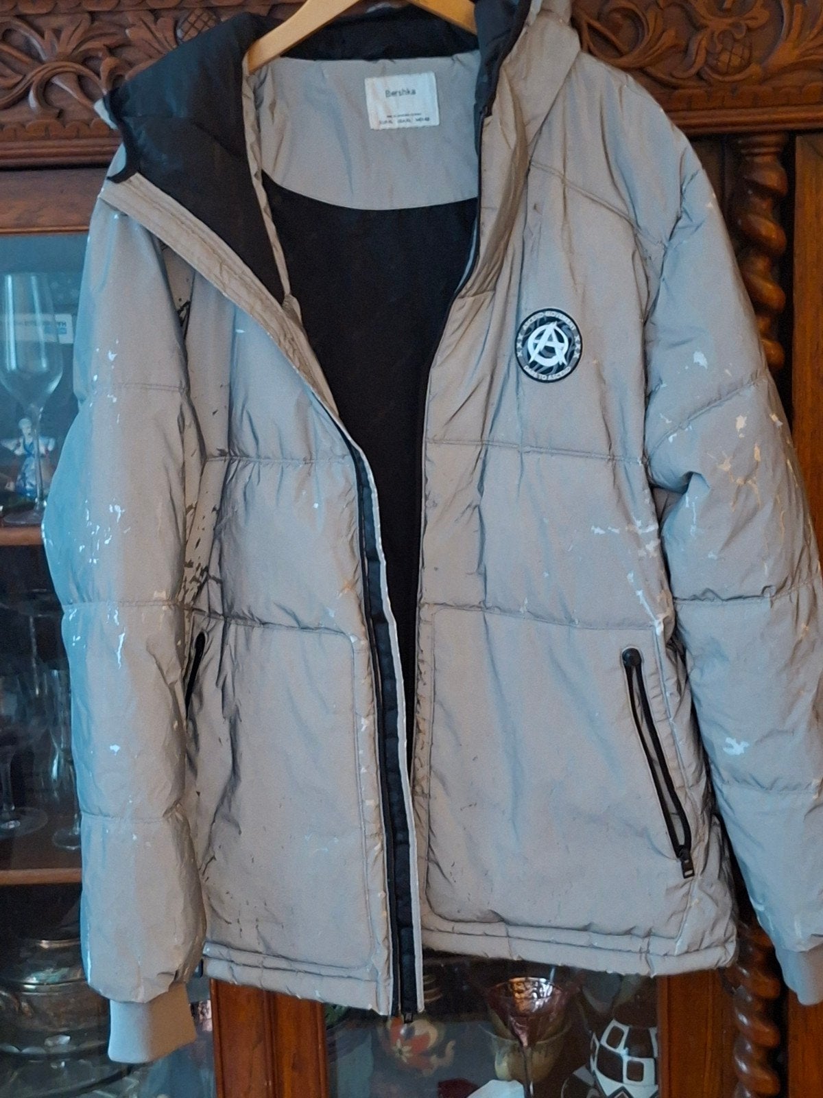 Bershka Reflecterende Puffer Jas - Maat XL, Maat 56/58 (XL), Ophalen of Verzenden, Bershka, Grijs