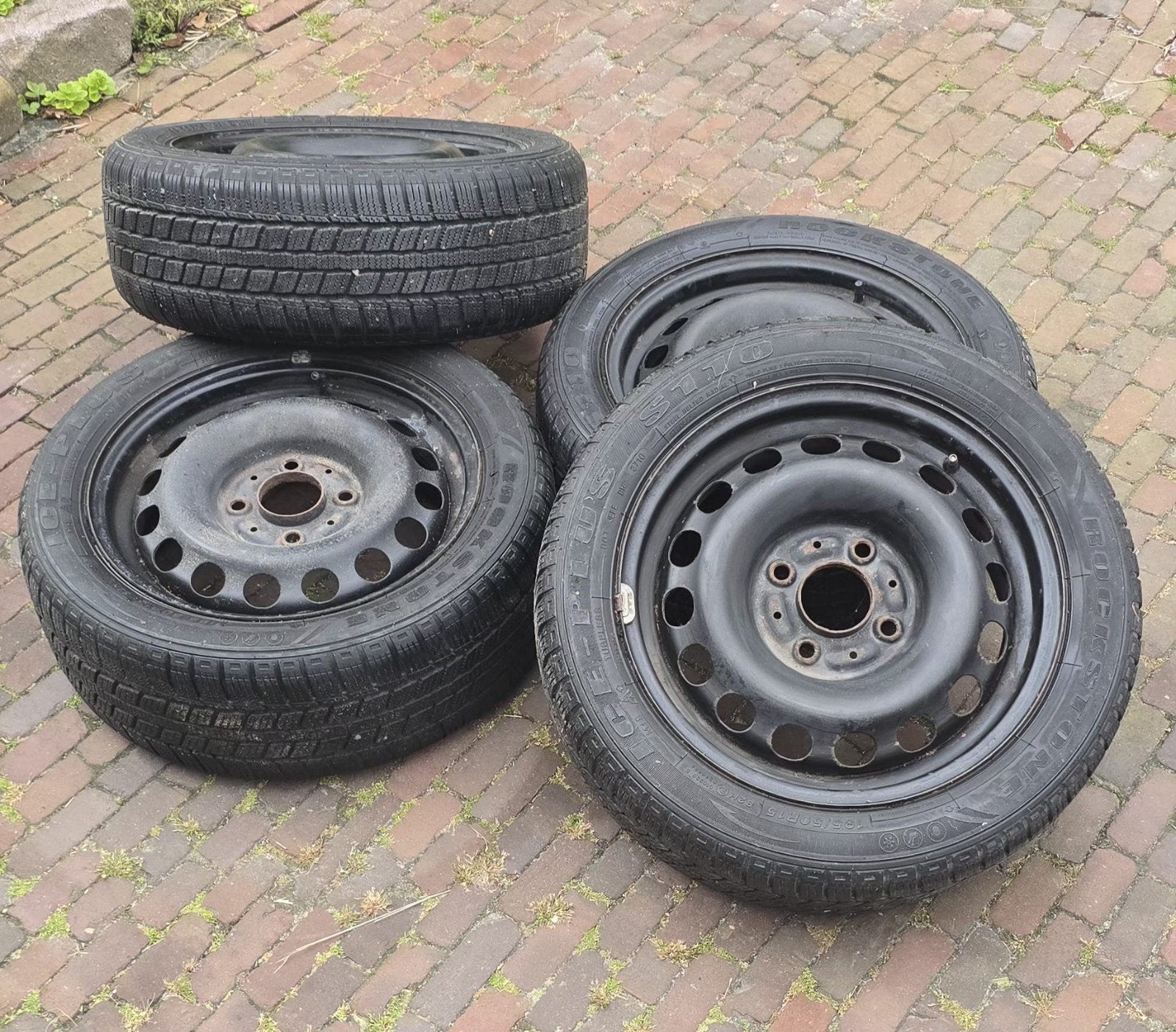 4 Winterbanden op stalen velgen, 4-gaats, profiel 5.4 mm, Ophalen